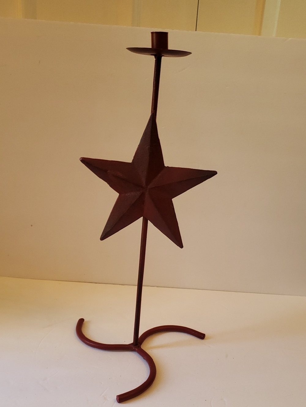 Red Star Cast Iron Candle Holder